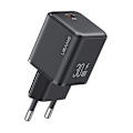 Miniatyrbilde 1 av 5: PD 30W Enkel Port Elektroplettert Laderadapter Mini Bærbar Vegglader (EU-plugg) Black