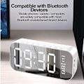 Miniatyrbild 4 av 5: 2 i 1 väckarklocka med Bluetooth-högtalare, USB-laddningsbar, LED-display, stereoljud