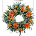 Miniatyrbilde 2 av 4: Kunstig Chrysanthemum Dørkrans med Grønne Blader, Fire Årstider Inngangsdørkrans Lysner Opp Innendørs