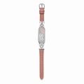 Pikkukuva 1 / 5: Nahkainen kellon ranneke Xiaomi Mi Band 3/4:lle, D-muotoinen metalliliitin säädettävä ranneke Silver Deep Pink