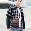 Miniatyrbild 2 av 5: Unisex Crossbody-väskor Liten axelväska Messenger Läder Messenger Bag för män Kvinnor Axelväskor Portfölj Resväska Business University School C
