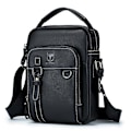 Pikkukuva 1 / 5: BULLCAPTAIN 0300 Ensimmäisen kerroksen lehmännahkainen olkalaukku Retro Miesten Yhden Olkapään Crossbody-laukku Black