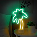 Miniatyrbild 3 av 5: Lumoonosity Palm Tree Ljus Neon Skyltar - Batteri/usb Drivna Led Palm Tree Ljus - Palm Tree Lampa Med Stativ - Grön&gul Led Skylt