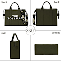 Miniatyrbillede 2 af 4: Canvas Tote Tasker til Kvinder Håndtaske Tote Pung med Lynlås Canvas Crossbody Taske til Kontor, Rejse, Skole