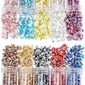 Miniatyrbillede 1 af 5: 190g 10 Farver Glas Frøperler Blandet Stil Glas Bugle Perler Glas Frøperler Pony Perler Mini Spacer Løse Perler