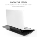 Miniatyrbilde 3 av 5: 4 stk./sett Bærbar veske for 11~17-tommers bærbare datamaskiner, PU-skinn oppbevaringsveske med stativ/håndtak Grey 11 to 12 inch Laptop