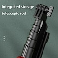 Miniatyrbillede 5 af 5: 1,6 m udtrækkelig selfie stick kamera tripod stativ med enkelt fyldlys og Bluetooth fjernbetjening Black
