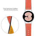 Miniatyrbillede 3 af 5: Justerbar udskiftningsurrem i læder til Samsung Galaxy Watch4 Classic 42/46mm/ Active 40/44mm Orange