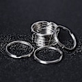 Miniatyrbillede 4 af 5: Nøgleringe, 304 rustfrit stål rund flad split nøglering til bilnøgler organisering DIY vedhæftning - Bulk 50 stk