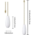 Miniatyrbilde 2 av 5: Takvifte Kjedetrekk Dekorative Ornamenter 30 cm Hvit Farge Tre Kjedetrekk Viftetrekk Sett Forlengelse For Taklampe Lampe Viftekjede (gull) 4 White