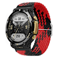 Miniatyrbillede 2 af 5: Nylon Flettet Justerbar Loop Urrem til Huami Amazfit T-Rex 2 Black  Red