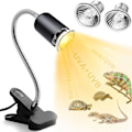 Miniatyrbillede 1 af 7: Akvarie Varmelampe Skildpaddelys med Klemme, 2 UVA UVB Pærer (50W), Justerbar Holder til Sollampe, Lyslampe Kæledyrsopvarmning Firben Slange Reptil Skildpadder