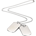 Miniatyrbilde 1 av 5: Army Style Dobbel Dog Tag Anheng Herre Halskjede, Acsergery Biker 70cm Kulekjede Gave