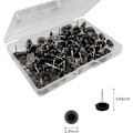 Miniatyrbild 2 av 4: 200 st Svarta Push Pins, Platta Tumspikar, Pushpins för Korktavla, Anslagstavla, Väggdekoration (Svart, 200)