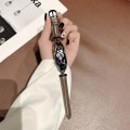 Miniatyrbilde 3 av 5: Lærreim for Xiaomi Mi Band 3/4, D-formet metallkobling justerbart armbånd Silver Apricot
