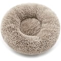 Miniatyrbillede 1 af 5: Rund Hundeseng Til Kat Hvalp Kæledyr Blød Plys Sofa Pude Hvalp Sovende Rede Taupe S-50cm
