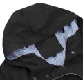 Miniatyrbild 3 av 5: Dam lång vattentät jacka med huva lätt regnrock vindjacka utomhus trenchcoat Black XXL