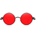 Pikkukuva 2 / 4: Vintage Polarisoidut Steampunk-aurinkolasit Miehille Pyöreät Aurinkolasit Tyylikkäät Black Frame Red Lenses