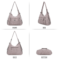 Miniatyrbild 4 av 5: ANGEL KISS A-0118-5G PU-läder dragkedja axelväska för kvinnor justerbar crossbody väska Dark Grey
