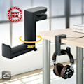 Miniatyrbild 10 av 11: 360° Roterande Hörlursställ Skrivbord Headset Hållare Gaming Headset Skrivbords Hängare Krok För Y1H2