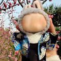 Miniatyrbild 6 av 11: Labubu 17cm V1 Plyschdocka Waifu Sitt Sitt Party Obi Kimono Kläder Docka Q1k9 Red only clothes no doll