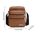Miniatyrbild 2 av 11: Enkel Crossbody-väska i PU-läder för män, flera lager, stor kapacitet, fritid R0a8 Brown onesize