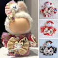 Miniatyrbild 4 av 11: Labubu 17cm V1 Plyschdocka Waifu Sitt Sitt Party Obi Kimono Kläder Docka Q1k9 Red only clothes no doll