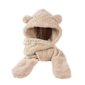 Miniatyrbild 1 av 11: Varm Björn Öron Hatt Casual Plysch Hatt Halsduk Set Mode Vinter Björn Hatt Ny C9 U9M9 beige One size