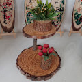 Miniatyrbild 11 av 11: 2/3-vånings Fönsterbräda Blomställ Rustik Trä Bröllopstårta/Kopp 3 wooden S