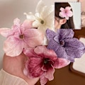 Miniatyrbild 9 av 11: Phalaenopsis Fransk Retro Hårklämma Simuleringsblomma Hårnål P4W1 E1Z7 red 1pcs