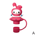 Miniatyrbild 4 av 11: Cinnamoroll Mymelody Kuromi Tecknad Silikon Sugrör Lock Docka Kawaii Skydd Dricksstrå J2e8 yellow 1pc