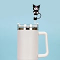 Miniatyrbild 11 av 11: Cinnamoroll Mymelody Kuromi Tecknad Silikon Sugrör Lock Docka Kawaii Skydd Dricksstrå J2e8 yellow 1pc