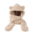 Miniatyrbild 11 av 11: Varm Björn Öron Hatt Casual Plysch Hatt Halsduk Set Mode Vinter Björn Hatt Ny C9 U9M9 coffee One size