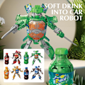 Miniatyrbild 4 av 11: Kreativ Läsk Transformers Leksak Coca-Cola Burk Modell Strids Mecha Robot Samurai Autobot I4U1 Blue One size
