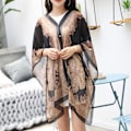 Miniatyrbild 6 av 11: Strandponcho Omslagsklänning för Kvinnor Perfekt Sommar Bikini Kaftan Badkläder Z1 white One-size