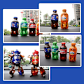 Miniatyrbild 8 av 11: Kreativ Läsk Transformers Leksak Coca-Cola Burk Modell Strids Mecha Robot Samurai Autobot I4U1 Blue One size