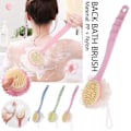 Miniatyrbild 11 av 11: Långt badborste Ryggskrubbare för dusch Loofah Svamp Kroppsryggborstar pink 2 in 1
