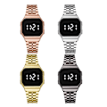 Miniatyrbild 7 av 11: Pekskärm Klocka Skärmspegling Glas Vattentät Digital Klocka Mode Rostfritt Armbandsur A0M1 Rose Gold One size