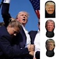 Miniatyrbild 3 av 11: President Balaclava Mask för Hela Ansiktet, Elastisk, 3D-Printad Donald-Huvudbonad Mask H1S4 3 One size