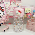 Miniatyrbild 7 av 11: 400ml Sugrör Vattenkopp Cinnamoroll Kuromi Melody Sugrör Utomhus Portabel Vattenflaska Kopp Spelare C1v2 pink rabbit 400ml