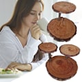Miniatyrbild 2 av 11: 2/3-vånings Fönsterbräda Blomställ Rustik Trä Bröllopstårta/Kopp 2 wooden L