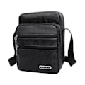 Miniatyrbild 10 av 11: Enkel Crossbody-väska i PU-läder för män, flera lager, stor kapacitet, fritid R0a8 Black onesize
