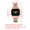 Miniatyrbild 2 av 11: Pekskärm Klocka Skärmspegling Glas Vattentät Digital Klocka Mode Rostfritt Armbandsur A0M1 Rose Gold One size