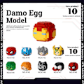Miniatyrbild 8 av 11: Damo Ägg Byggklossar Leksak 1st Tecknad Docka Byggkloss Pussel Ägg Block Blind Damo Docka S5P7 B one-size