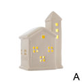 Miniatyrbild 1 av 11: Julby-set, Keramiska LED-upplysta julbyhus, Vita porslinsbyhus, Julstadsscen skrivbordsdekoration RH2251 one-size 6pcs