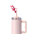 Miniatyrbild 6 av 11: Cinnamoroll Mymelody Kuromi Tecknad Silikon Sugrör Lock Docka Kawaii Skydd Dricksstrå J2e8 yellow 1pc