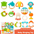 Miniatyrbild 8 av 11: Baby Skallror Leksaker Bitringar Tidig Utveckling Lärleksak Nyfödd Leksak Baby Pojke Flicka V9r8 multicolorB 4pcs