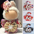 Miniatyrbild 9 av 11: Labubu 17cm V1 Plyschdocka Waifu Sitt Sitt Party Obi Kimono Kläder Docka Q1k9 Red only clothes no doll
