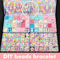 Miniatyrbild 4 av 11: 1 SET Barn DIY Pärlset Leksak Flicka Handgjorda Pärlor Pärlset Armband Kit Halsband Tillbehör S0L7 C 1set