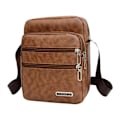 Miniatyrbild 1 av 11: Enkel Crossbody-väska i PU-läder för män, flera lager, stor kapacitet, fritid R0a8 Coffee onesize